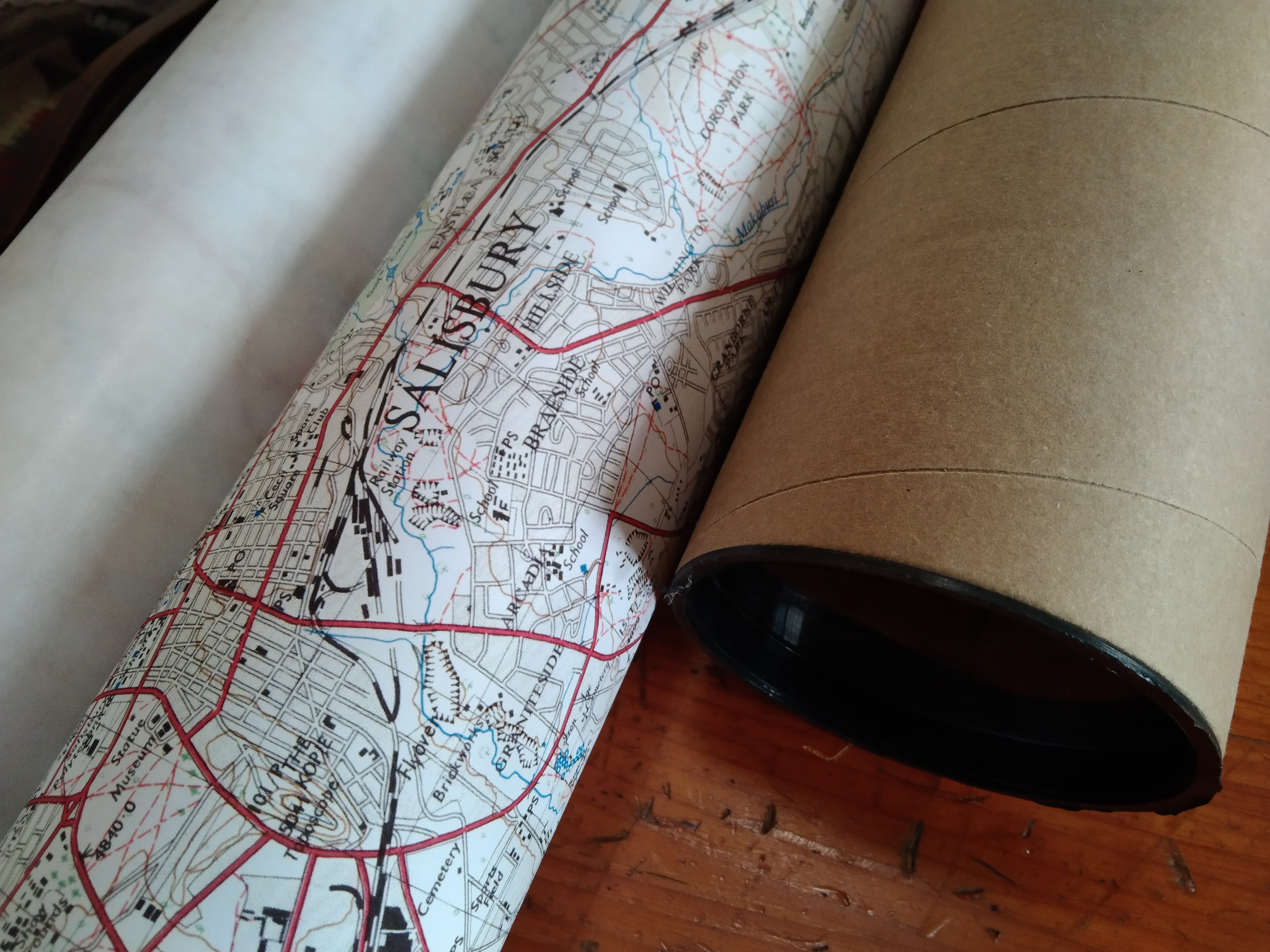 Sample Rhodesian map print on paper